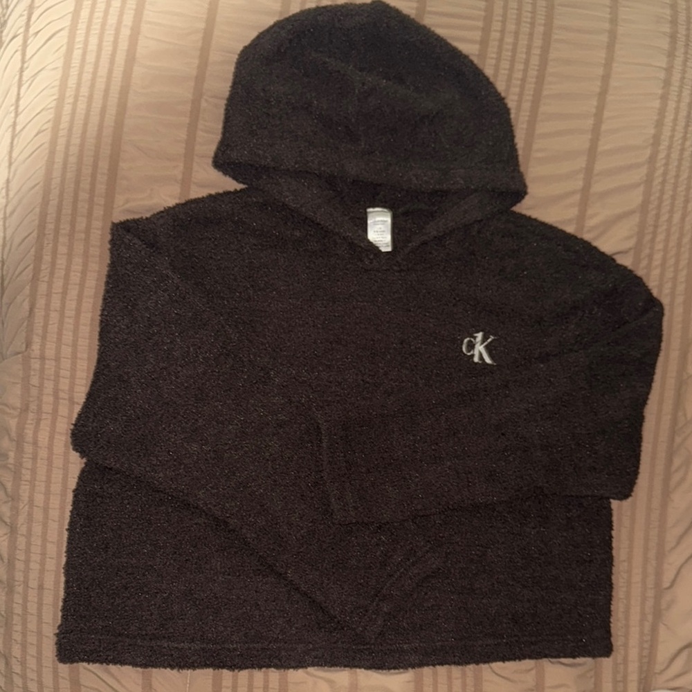 Calvin Klein Brown Sherpa Sweater (slightly cropped)